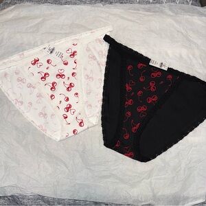 💚 SALE! PINK Victoria's Secret Cherries Panties 2-Pair L
